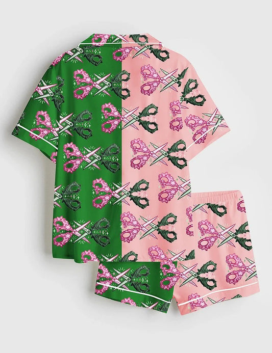 Women's Wicked Print Satin Pajama Set