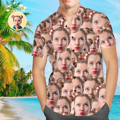 Custom Pet Face Hawaiian Shirt Men's All Over Print Hawaiian Shirt Personalized Hawaiian Shirt