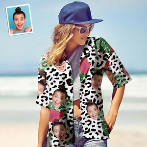 Custom Face Hawaiian Shirt for Women Personalized Women's Photo Hawaiian Shirt Gift for Her - Animal Party