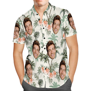 Vintage Hawaiian Beach Shirts with Custom Photo & Print Button-Down Shirt