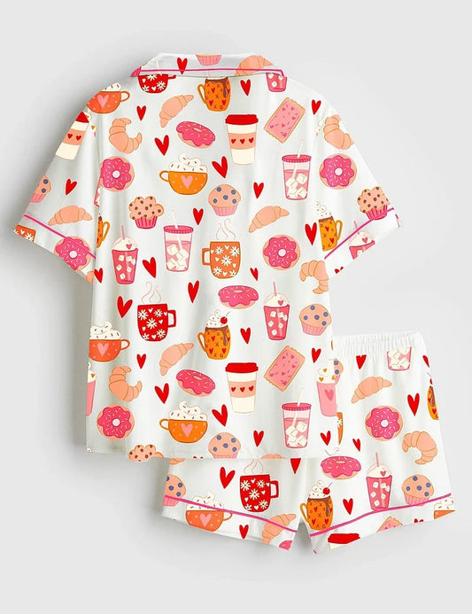 Women's Sweet Things Short Sleeve Satin Pajama Set