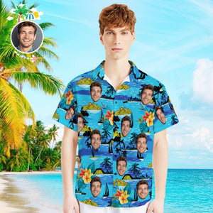 Vice City Custom Face with Text Hawaiian Shirt Men's Gang Style