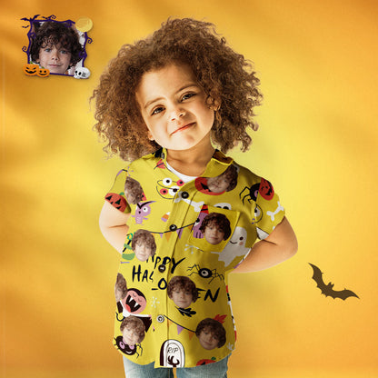 Custom Face Family Matching Aloha Set Happy Halloween Personalized Matching Hawaii Tees