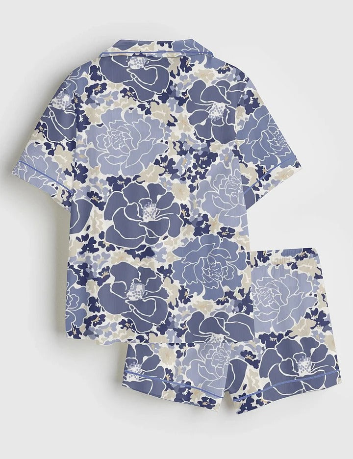 Women’s Floral Beats Bright Short Sleeve Satin Pajama Set