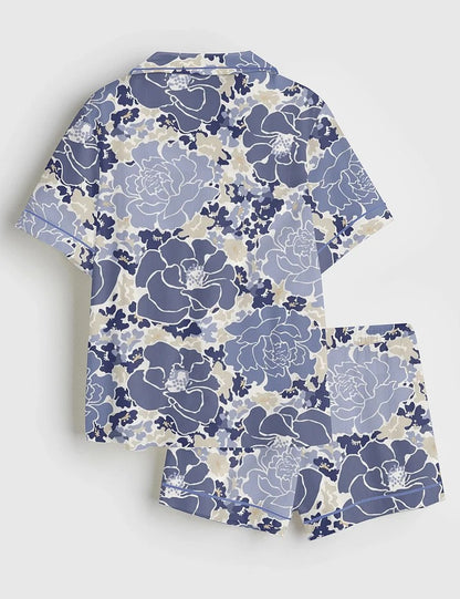 Women’s Floral Beats Bright Short Sleeve Satin Pajama Set