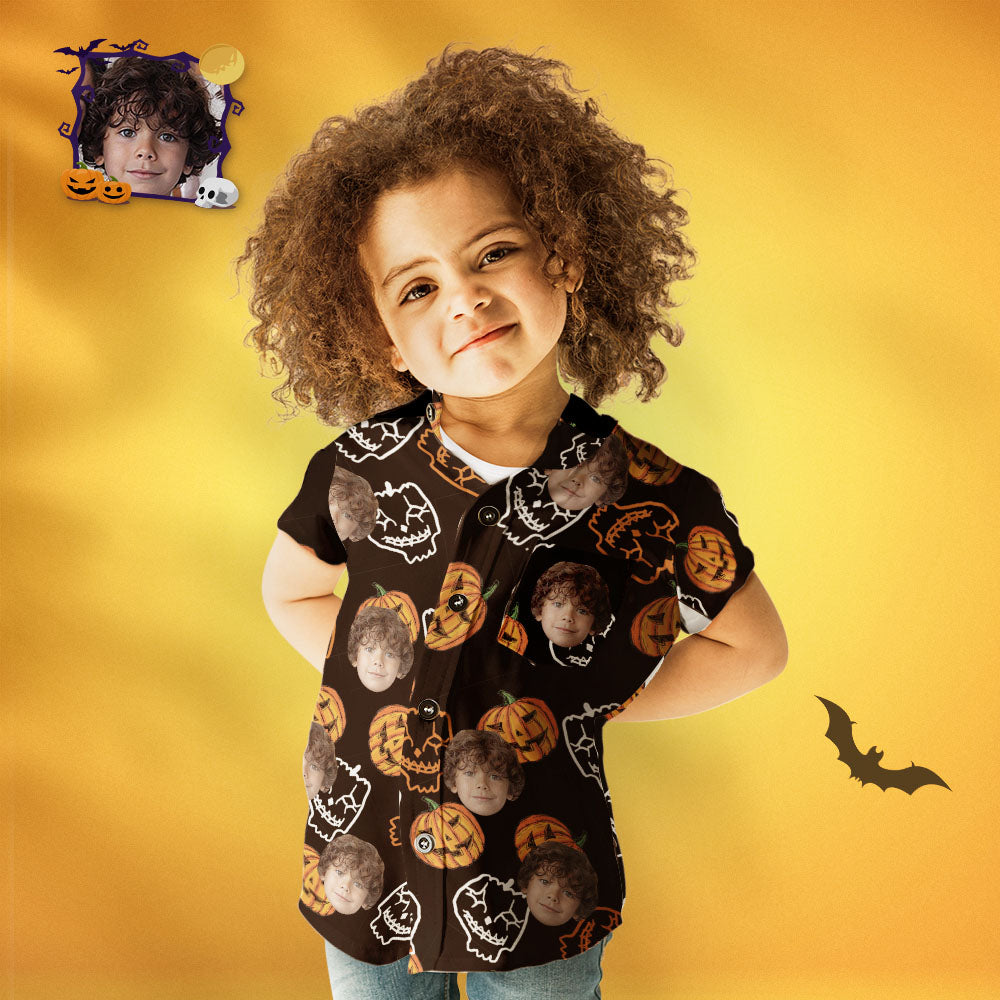 Custom Face Family Matching Hawaiian Outfit Funny Pumpkins Matching Hawaii Shirts