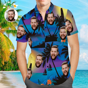 Custom Face Hawaiian Shirt Summer Holiday Party Beach Shirt Gift for Men