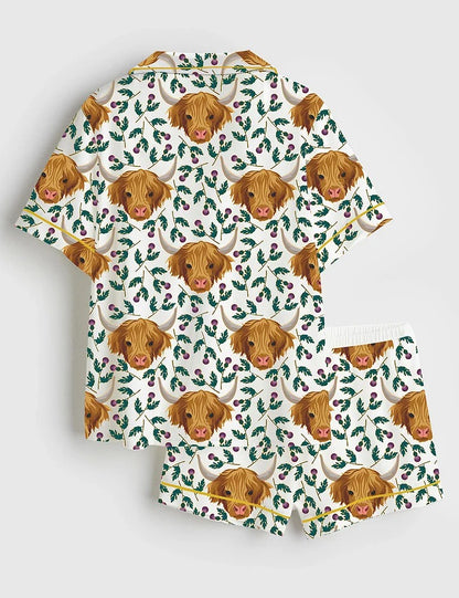 Women’s Highland And Thistle Short Sleeve Satin Pajama Set