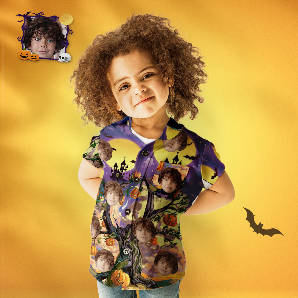 Custom Face Family Matching Aloha Set Halloween Style Personalized Matching Hawaii Tees