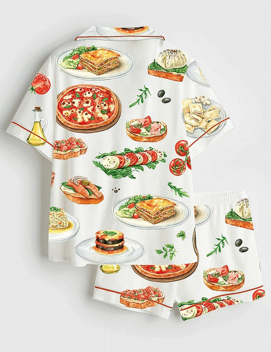 Women's Italian Food Pizza Pajama Set