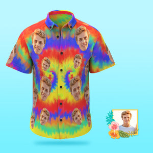 3D Face Print Hawaiian Shirt Cheese Burger & Pizza Casual Tropical Funky Button-Down Shirt