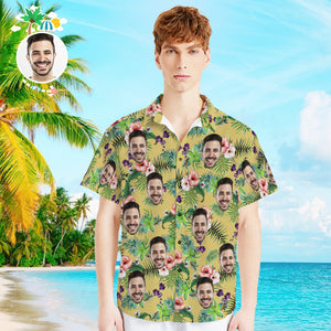 Custom Face Shirt with Text Men's Hawaiian Shirt Fashion Apparel