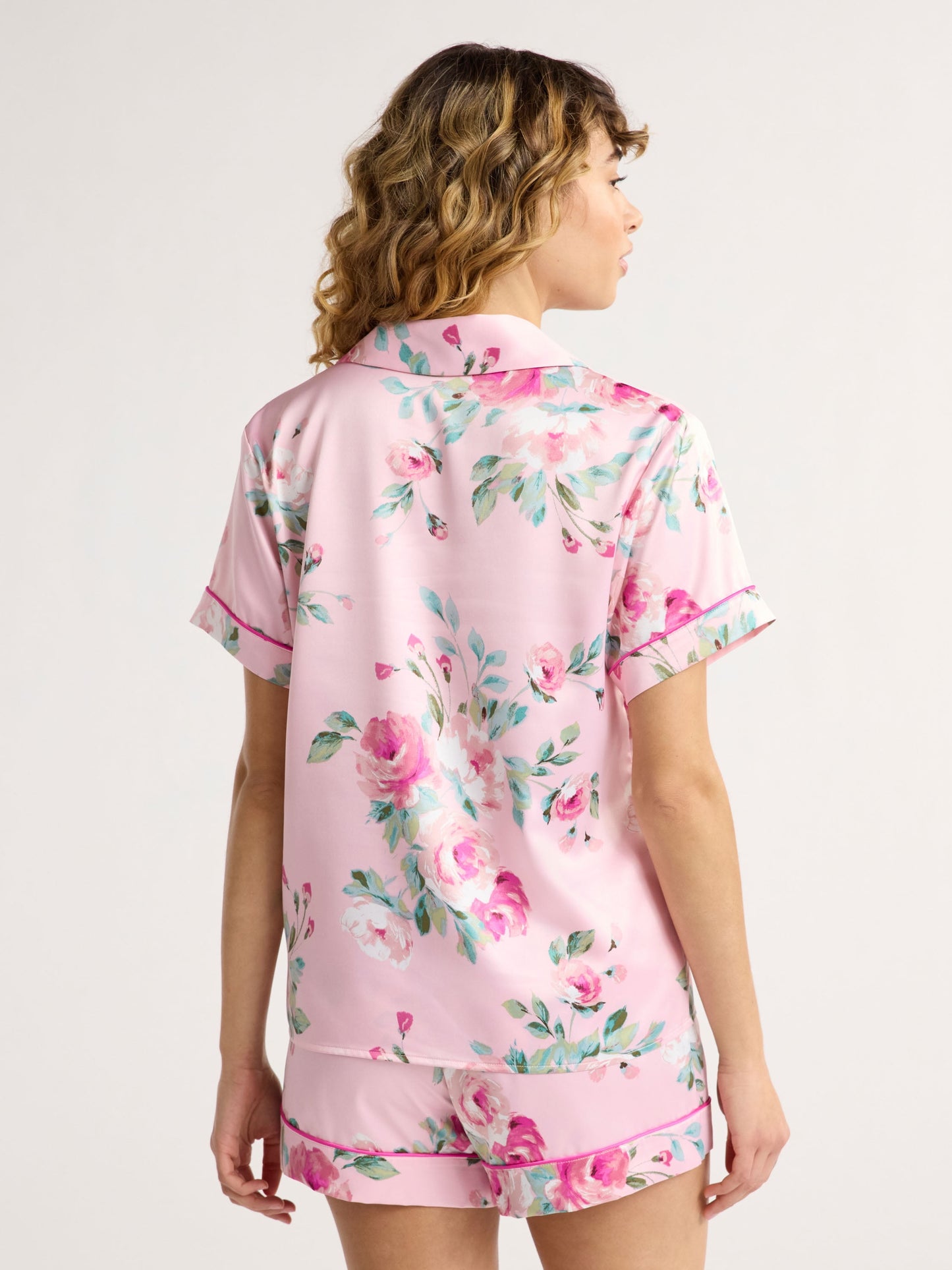 Joyspun Women’s and Women’s Plus Bridal Satin Shortie Pajama Set, Sizes XS to 3X