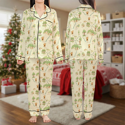 Forest Adventure Pajama Set – Cozy Nature Print Pajamas | Cute Pajama Gift Set, Girl Pajamas, Holiday Sleepwear, Cute Pajamas for My Love, Christmas Pajamas for Women HPRPJMADL-12