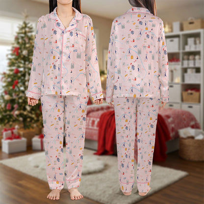 Parisian Chic Pajama Set – Cute Pink City Print Pajamas | Cozy Pajama Gift Set, Family Pajamas for Women, Men, Kids & Youth, Holiday Sleepwear HPRPJMADL-31