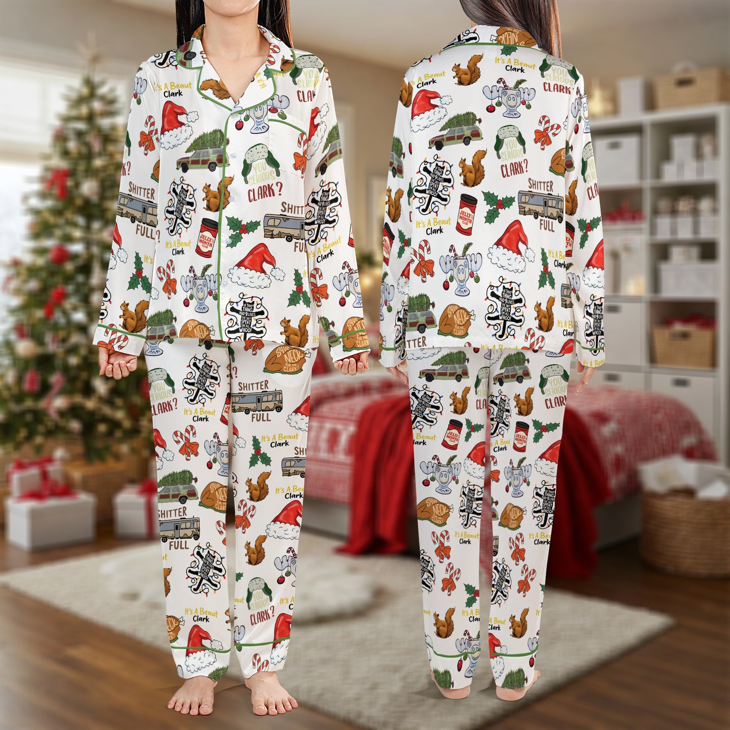 Funny Christmas Vacation Pajama Set – Holiday Humor Pajamas | Cozy Pajama Gift Set, Cute Pajamas for My Love, Family Pajamas for Women, Men, Kids & Youth HPRPJMADL-36