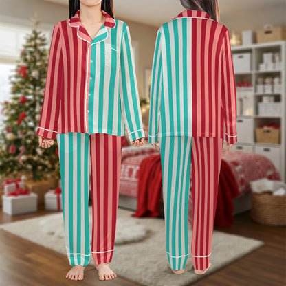 Candy Cane Striped Christmas Pajama Set – Festive Holiday Pajamas | Cozy Family Pajamas for Women, Men, Kids & Youth, Cute Pajama Gift Set for My Love HPRPJMADL-39