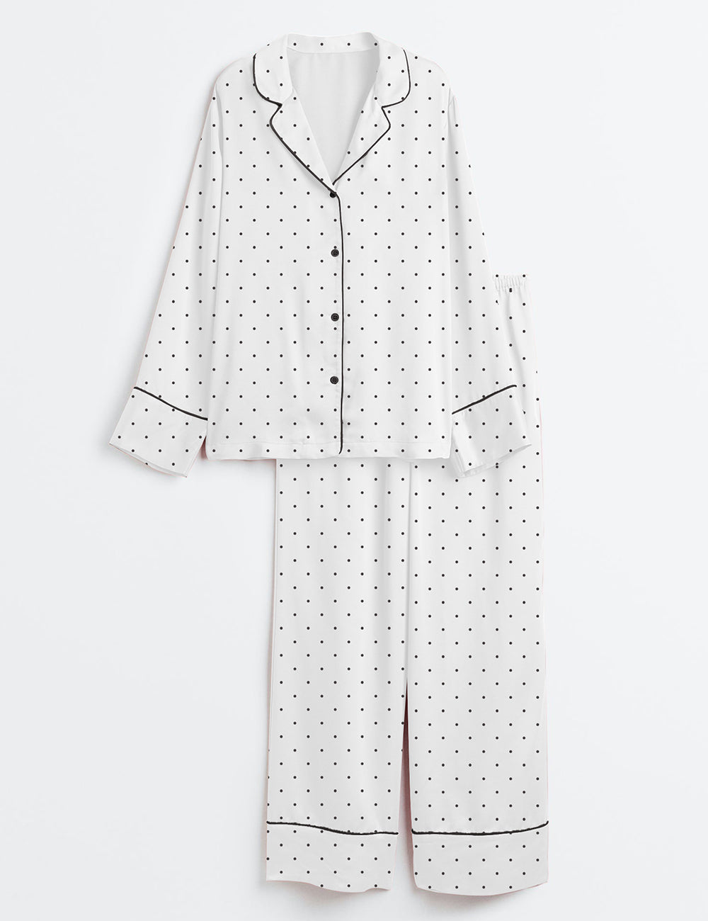 Women's Polka Dot Long Sleeve Satin Pajama Set