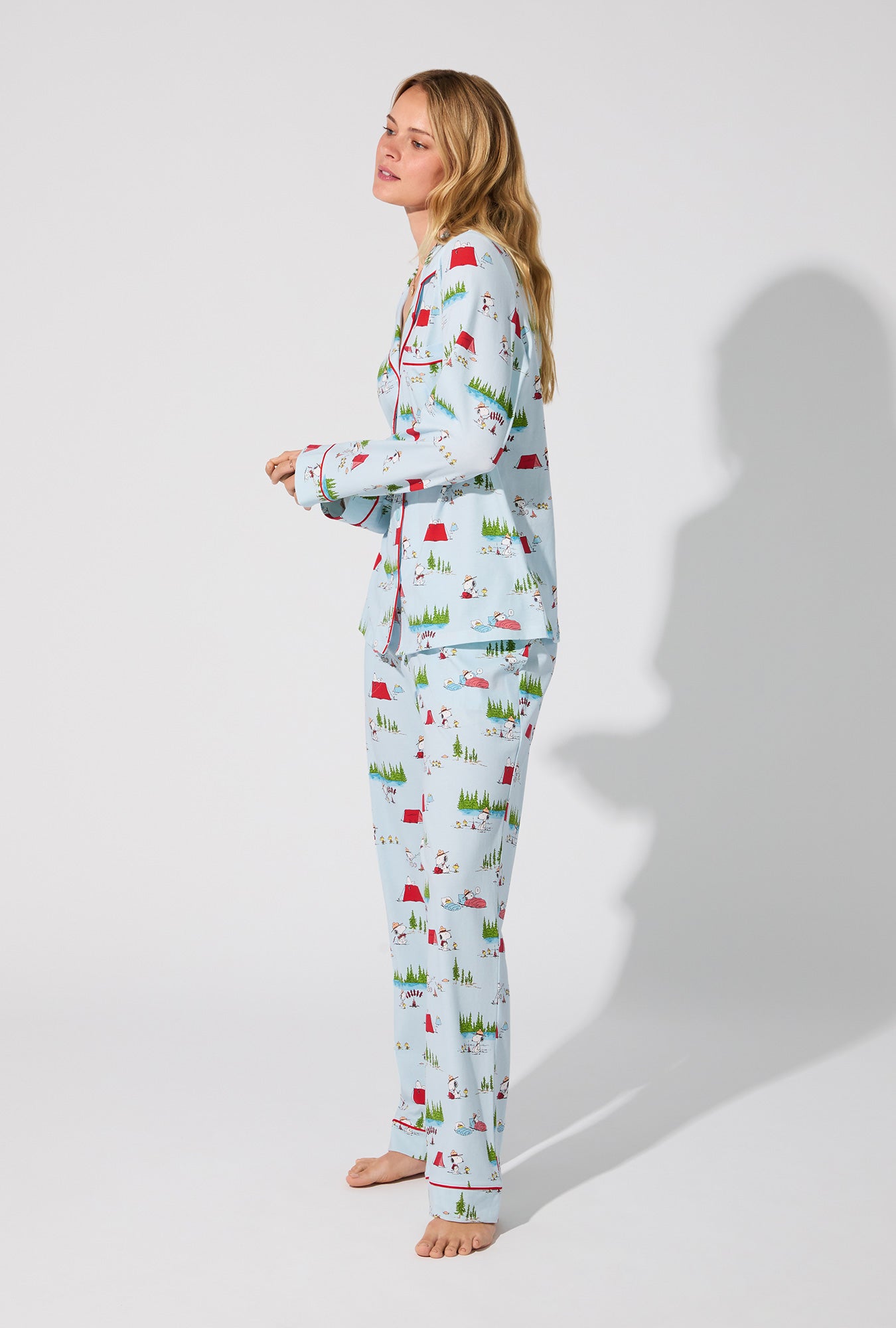 Peanuts® Camp Snoopy Long Sleeve Classic Stretch Jersey PJ Set