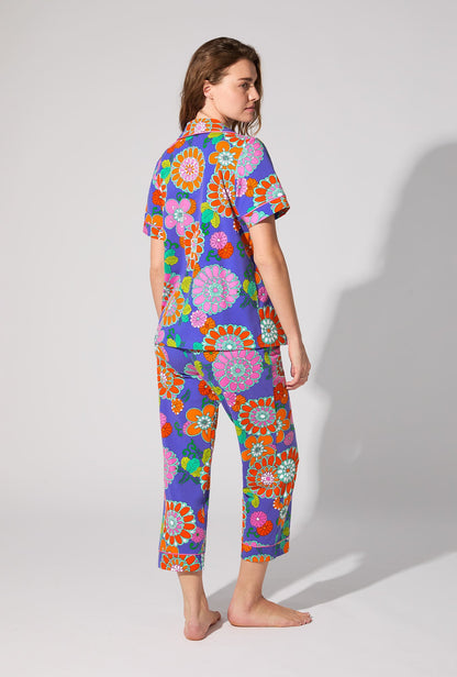BedHead X Trina Turk Tokyo Floral Short Sleeve Classic Stretch Jersey Cropped PJ Set