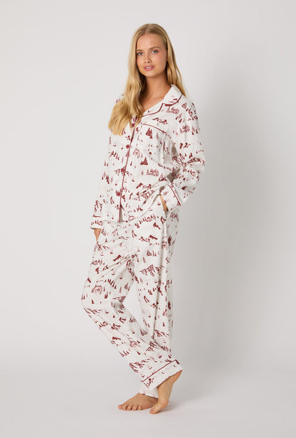 Alpine Toile Long Sleeve Classic Woven Portuguese Flannel PJ Set
