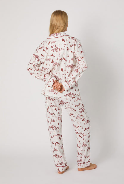 Alpine Toile Long Sleeve Classic Woven Portuguese Flannel PJ Set