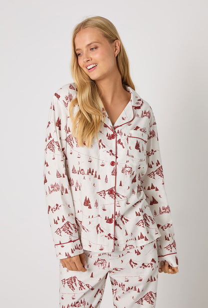Alpine Toile Long Sleeve Classic Woven Portuguese Flannel PJ Set