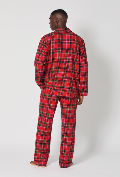BedHead X Mr. Turk Christmas Plaid Men's Long Sleeve Classic Woven Portuguese Flannel PJ Set