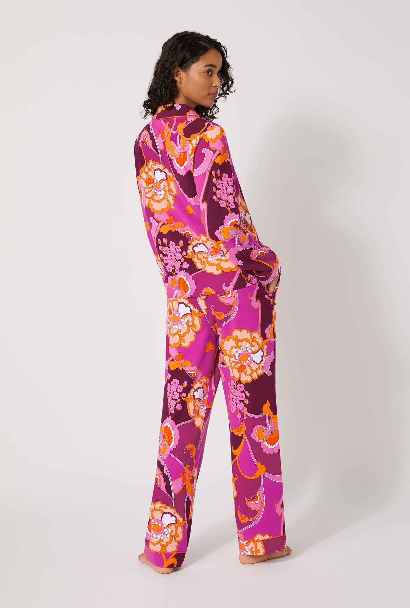 BedHead X Trina Turk Apache Plume Long Sleeve Classic Stretch Jersey Pj Set