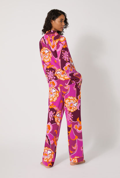 BedHead X Trina Turk Apache Plume Long Sleeve Classic Stretch Jersey Pj Set