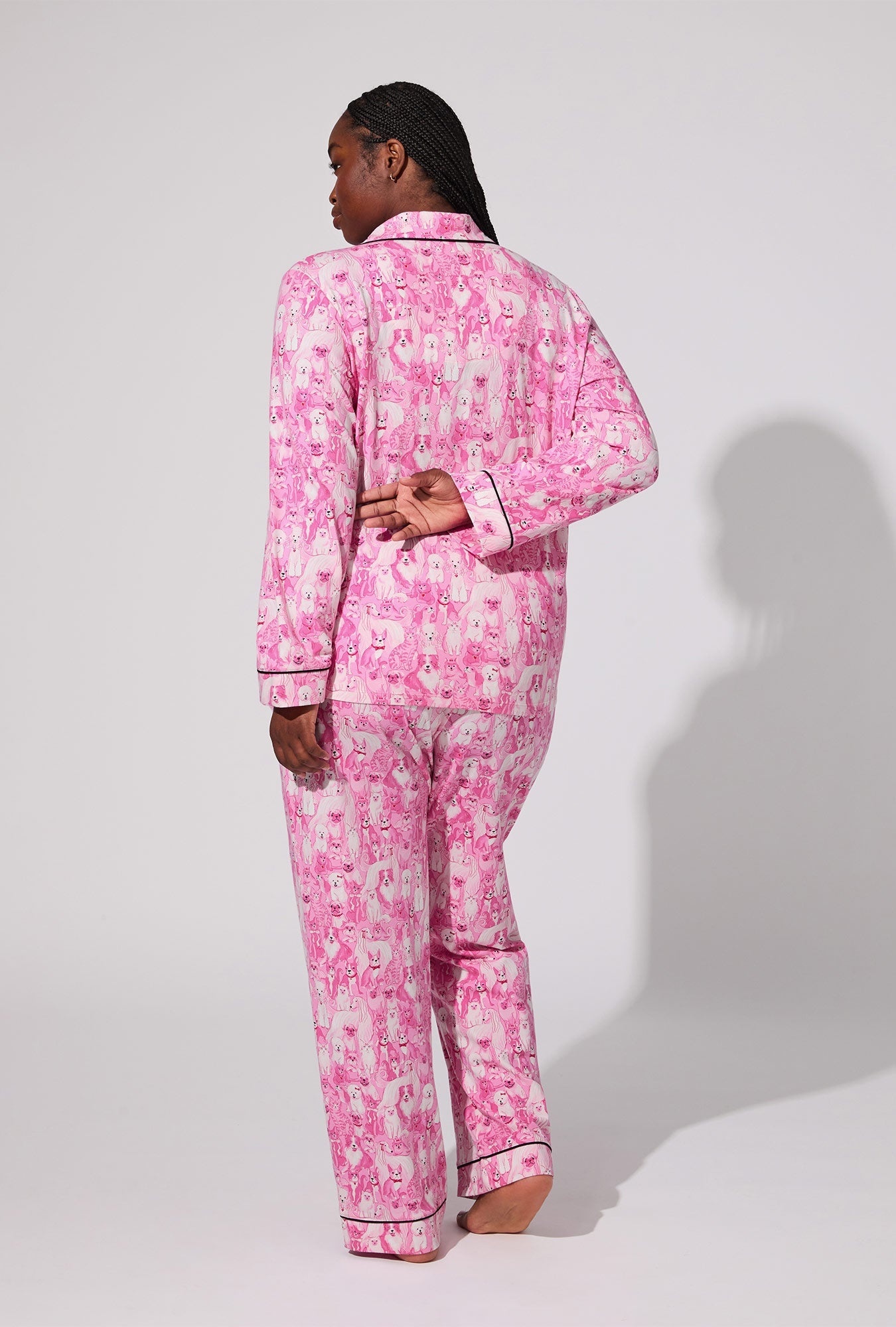 Paw-fectly Pink Long Sleeve Classic Stretch Jersey PJ Set