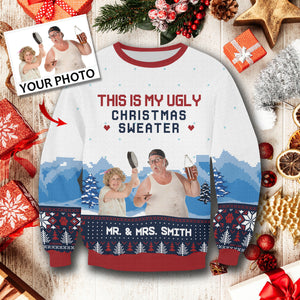 This Is My Ugly Christmas Sweater Custom Photo, Custom Family Photo, Ugly Sweater Christmas, Sweater For Gift, Personalized Sweater