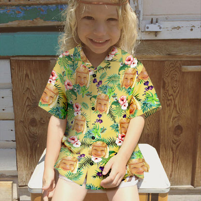Custom Face Shirt Kid's Hawaiian Shirt Fashion Apparel