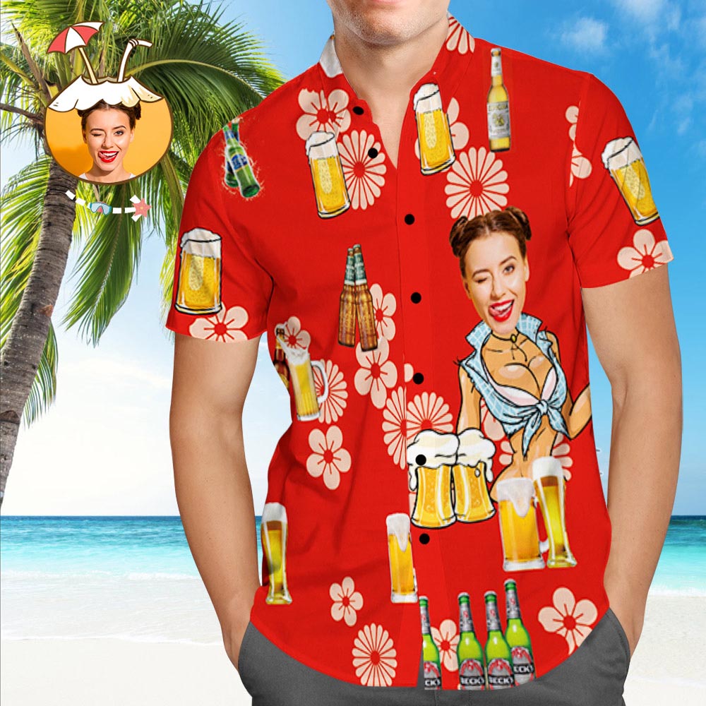 Custom Dog Face Hawaiian Shirt Custom Hawaiian Shirt with Photo Button Down Beach Shirts
