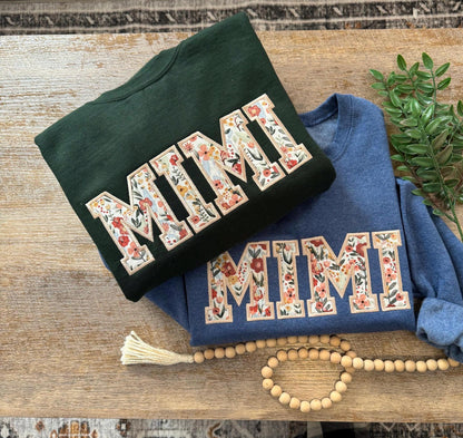Personalized Comfort Colors Embroidered Grandma Shirt, mama shirt, Gigi Shirt, Gift for Grandma, Nana Shirt New Grandma Gift sweatshirt mimi