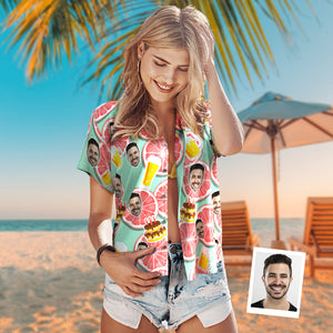 Custom Photo Hawaiian Shirt Couple Wears Personalized Face Hawaiian Shirt Gift Melons