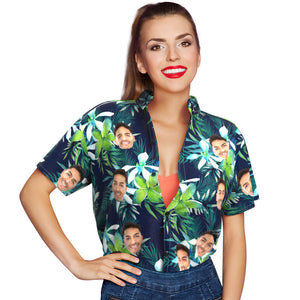 Custom Hawaiian with Dog Face Custom Face All Over Print Tropical Style Hawaiian Shirt