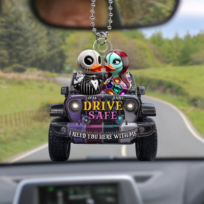 Horror Offroad Couple Car Ornament - Personalized Gifts For Couple