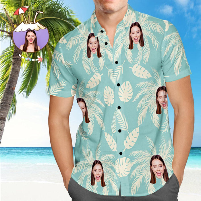 Custom Dog Face Hawaiian Shirt Custom Tropical Shirts Plain Shirts with Pet Face