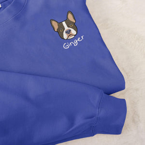 Custom Embroidered Pet Sweatshirt, Personalized Dog Name, Dog Embroidered Sweatshirt, Embroidered Dog Hoodie, Gift For Mom