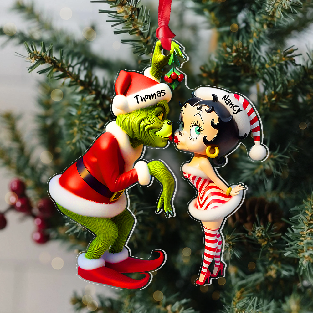Personalized Gifts For Couple Christmas Ornament Kiss Under The Mistletoe