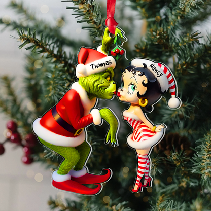 Personalized Gifts For Couple Christmas Ornament Kiss Under The Mistletoe