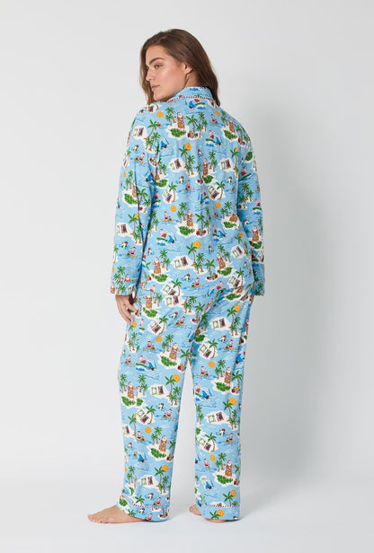 Surfin' Santa Long Sleeve Classic Stretch Jersey Pj Set