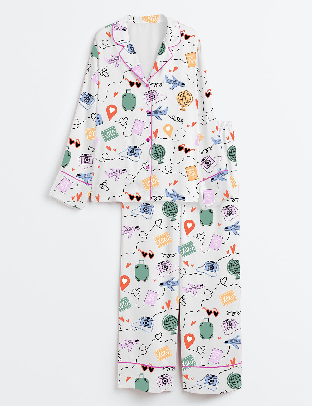 Women's Travel Anywhere Long Sleeve Satin Pajama Set