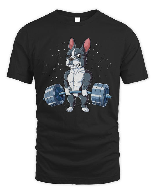 Boston Terrier Weightlifting