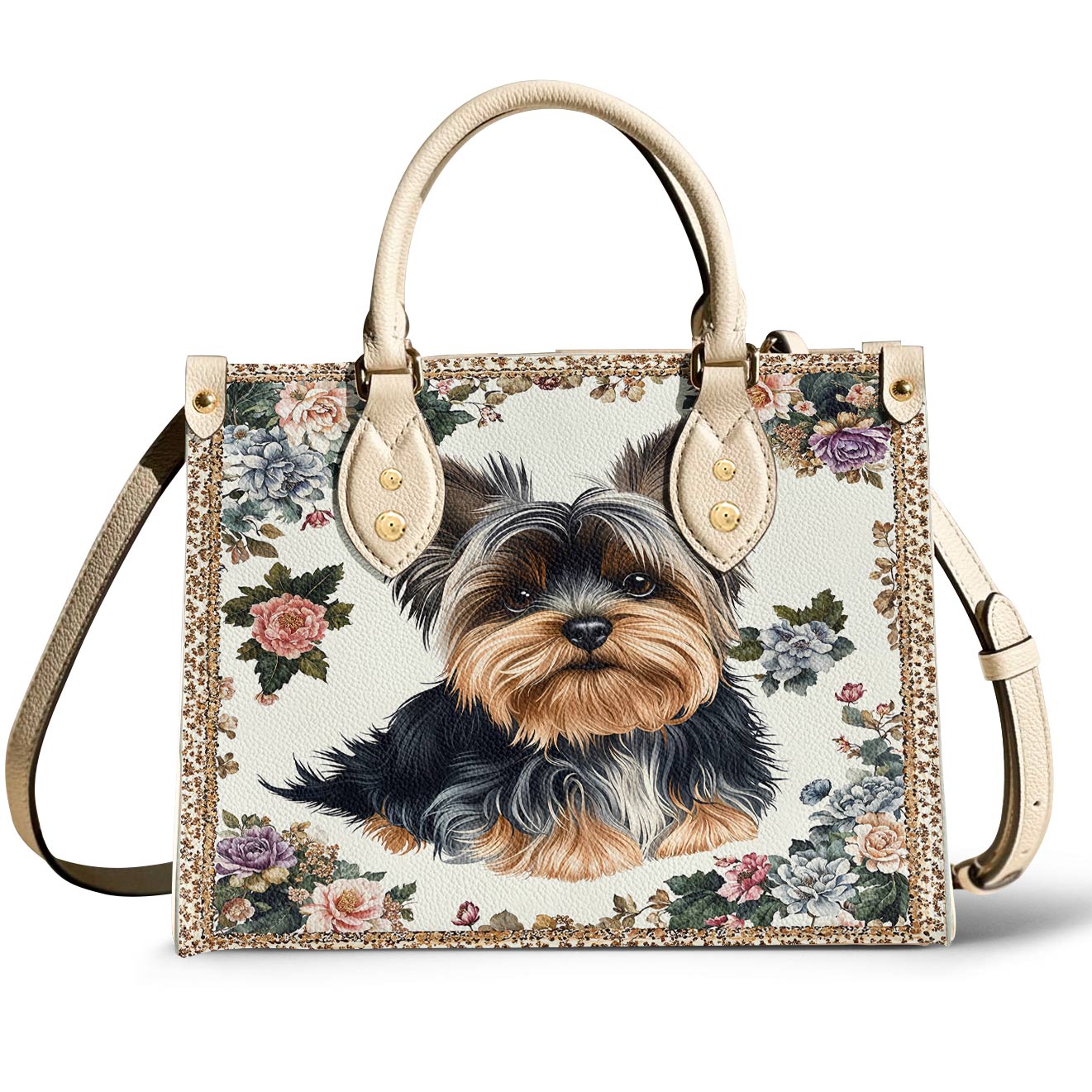 Leather Bag Royal Yorkie Bloom