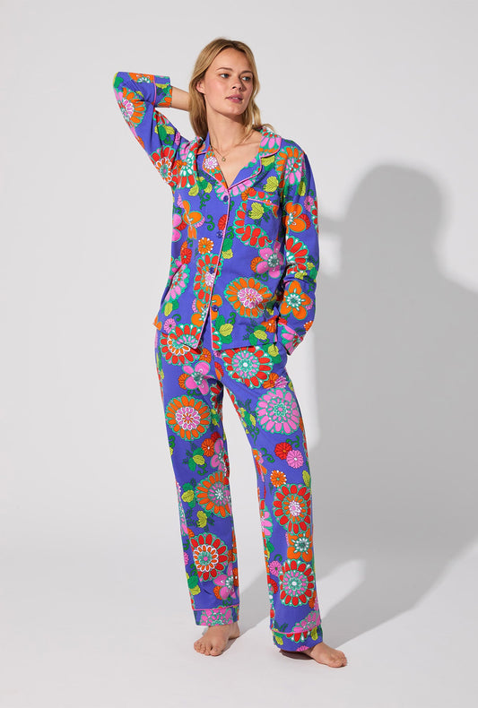 BedHead X Trina Turk Tokyo Floral Long Sleeve Classic Stretch Jersey PJ Set