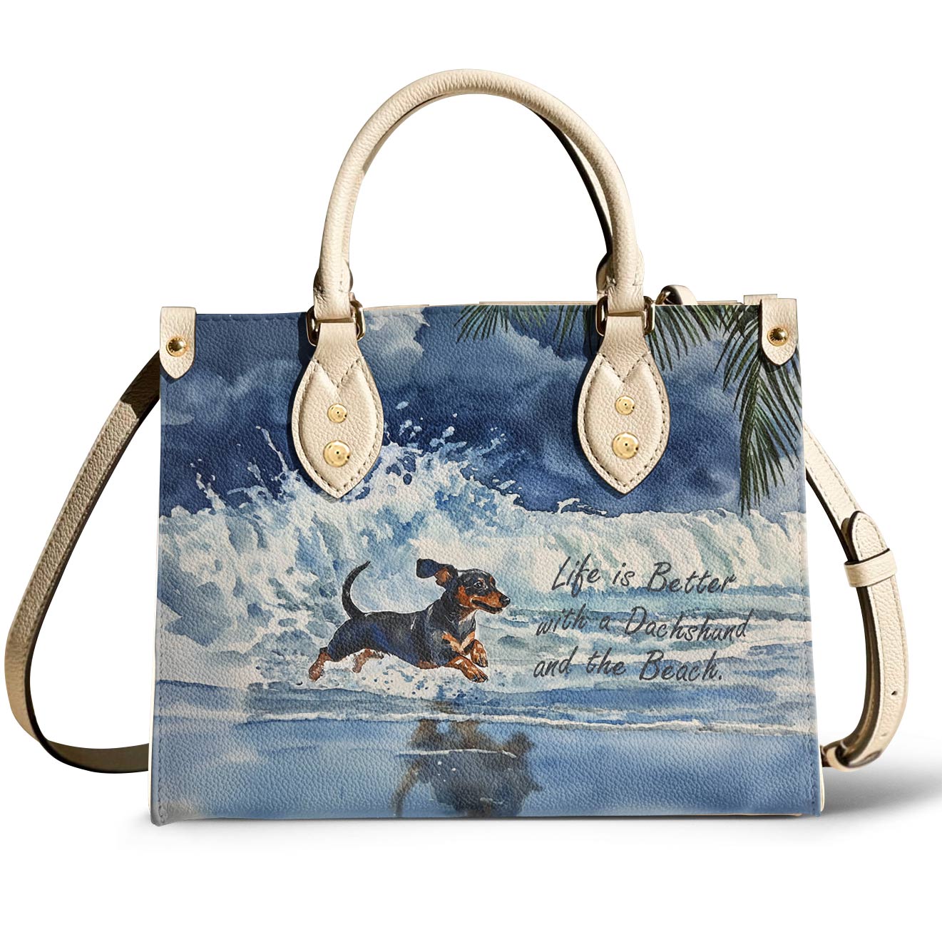 Dachshund Leather Bag Waves & Wagging Tails