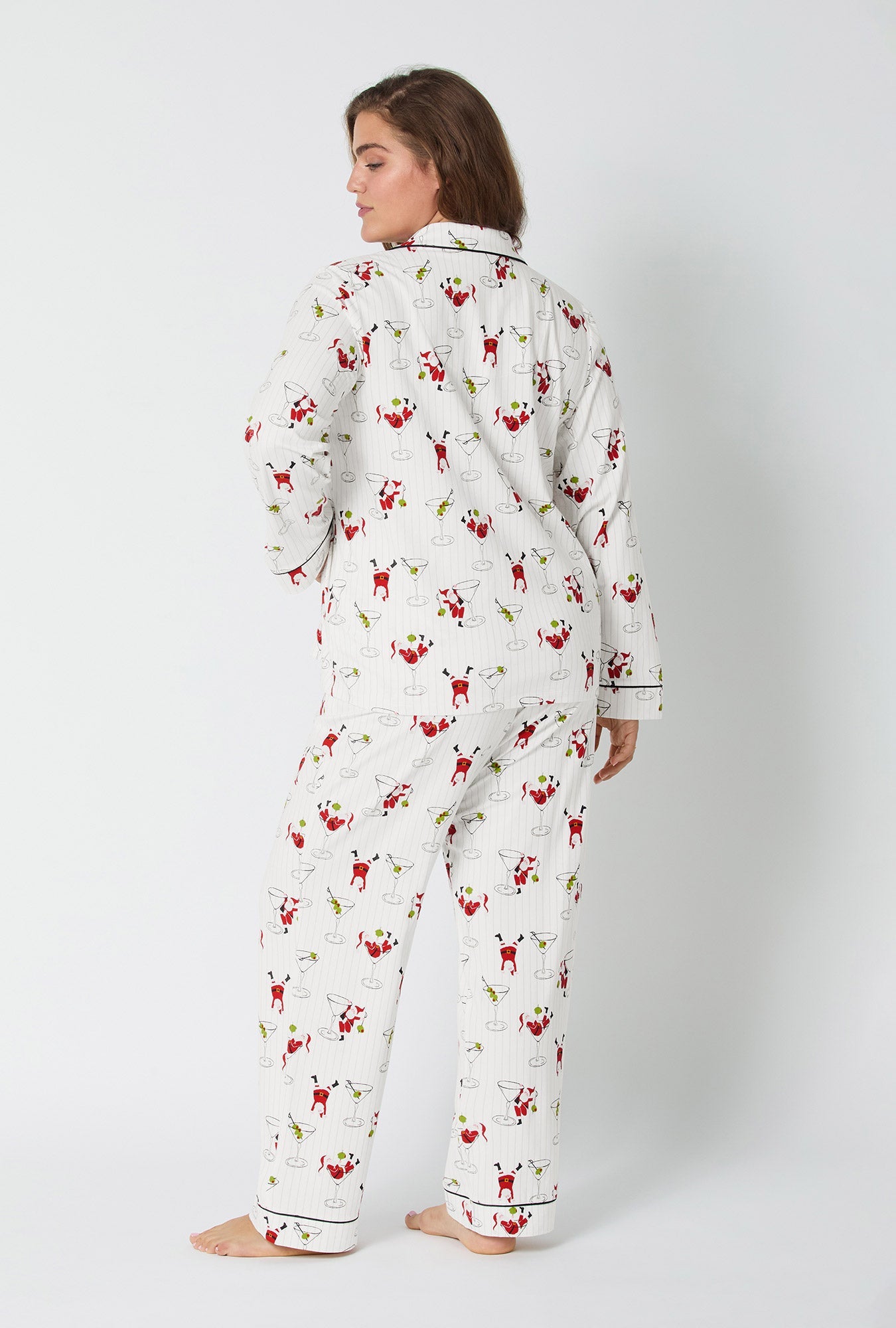 Tipsy Santa Long Sleeve Classic Stretch Jersey Pj Set