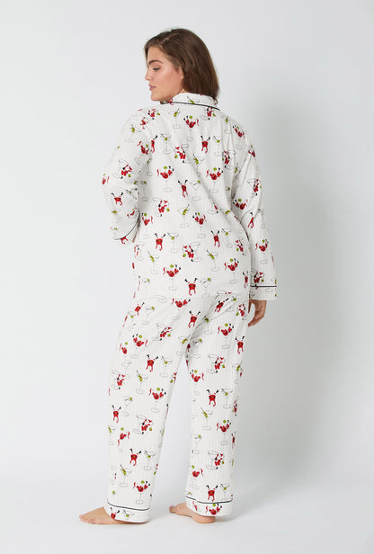 Tipsy Santa Long Sleeve Classic Stretch Jersey Pj Set